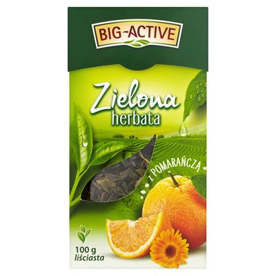 BIG-ACTIVE Zielona herbata z pomarańczą liściasta 100g