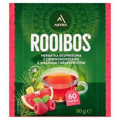 ASTRA Rooibos Herbata ekspresowa z malinami i grapefruitem 60 torebek 90g