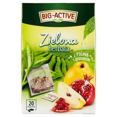BIG-ACTIVE Zielona herbata z pigwą i granatem 20 kopert 34g