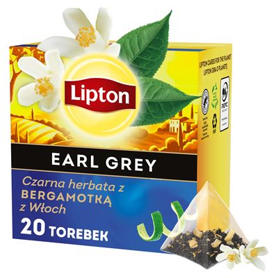 Lipton Earl Grey Herbata czarna z bergamotką 20 piramidek 32 g
