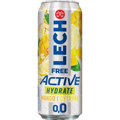 LECH FREE Active Hydrate Mango i Cytryna Piwo bezalkoholowe 4x500ml puszka