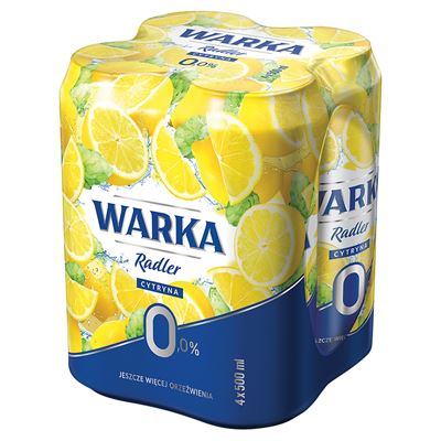 WARKA Radler cytryna Piwo bezalkoholowe 4x500ml puszka