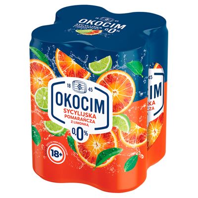 OKOCIM Sycylijska Pomarańcza z Limonką Piwo bezalkoholowe 4x500ml puszka
