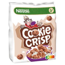 Nestlé Cookie Crisp Zbożowe płatki w kształcie ciasteczek o smaku czekoladowym 375 g