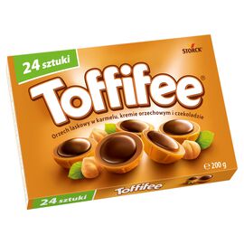 Toffifee Orzech laskowy w karmelu kremie orzechowym i czekoladzie 24 szt. 200 g