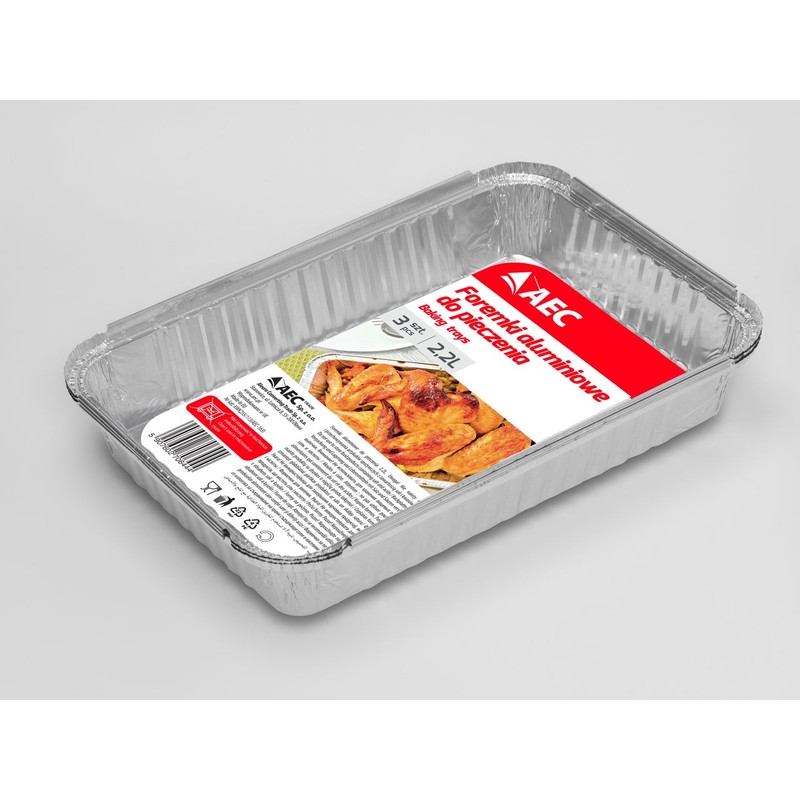 Foremki aluminiowe do pieczenia 2,2 l   AEC 3 sztuki