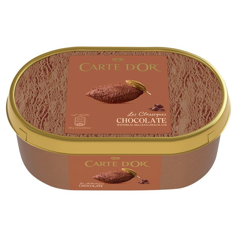 Lody czekoladowe z kawałkami mlecznej czekolady  CARTE D'OR 900 ml