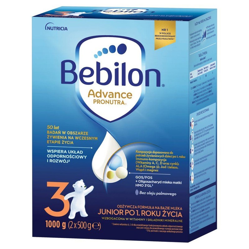 Advance Pronutra mleko modyfikowane 3 po 1 roku Bebilon 2 x 500 g