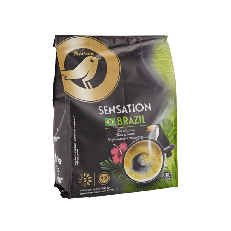 Kawa mielona w saszetkach Sensation Brazil Auchan 32 sztuki