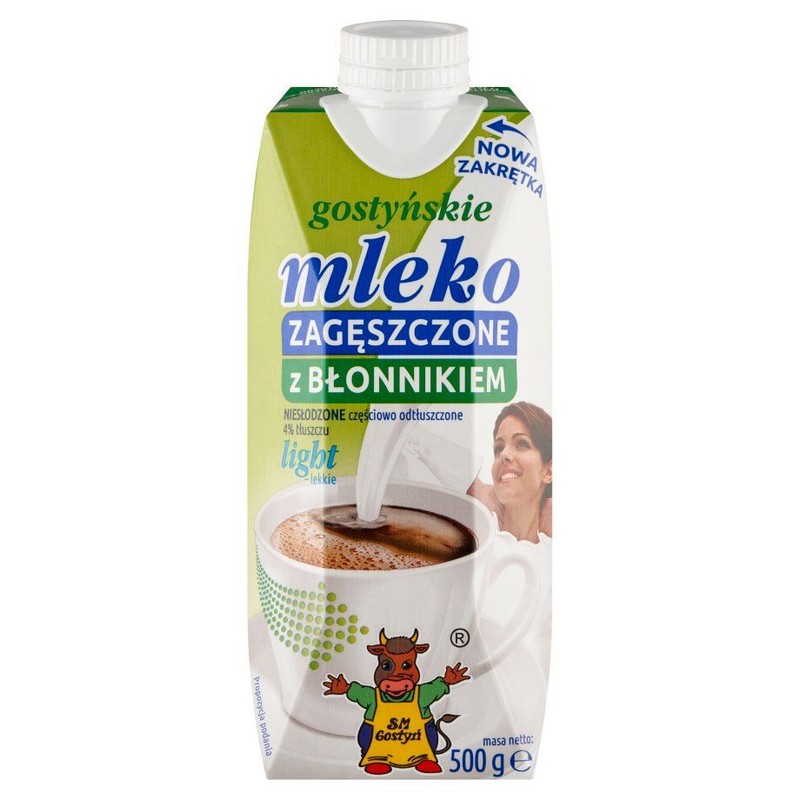 Mleko zagęszczone niesłodzone z błonnikiem light Gostyńskie 500 g