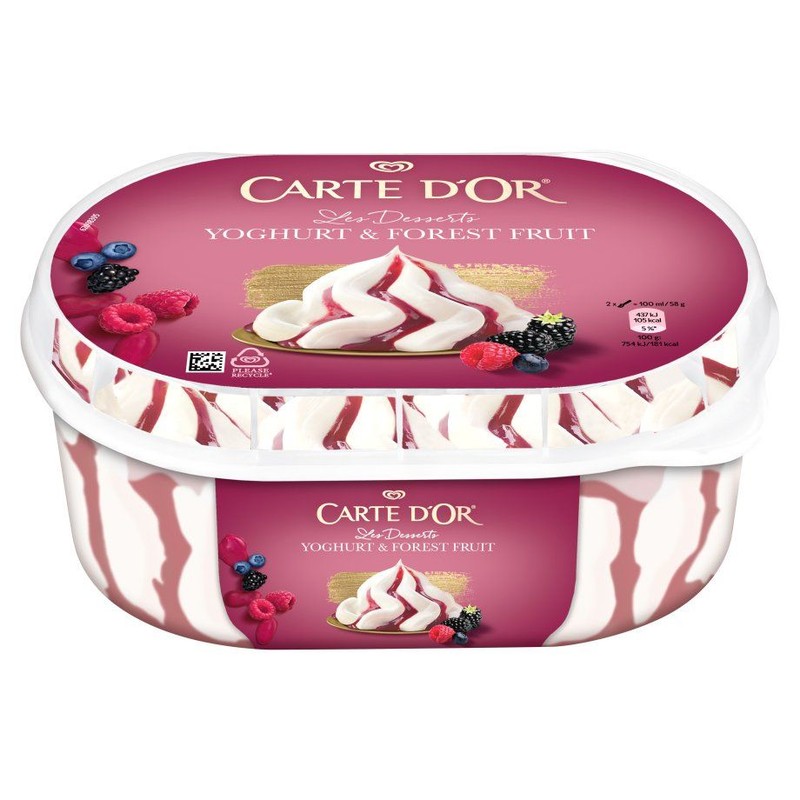 Les Dessetrs lody jogurtowe z owocami leśnymi CARTE D'OR 825 ml