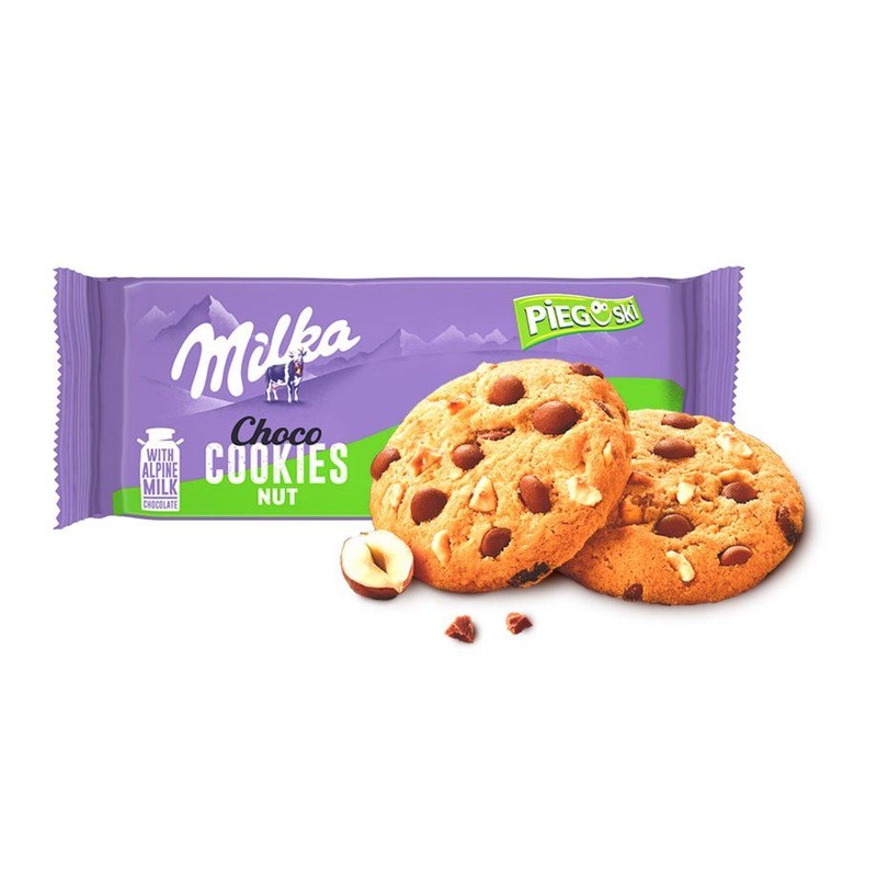 Ciasteczka z kawałkami czekolady i orzechami laskowymi Milka 135 g
