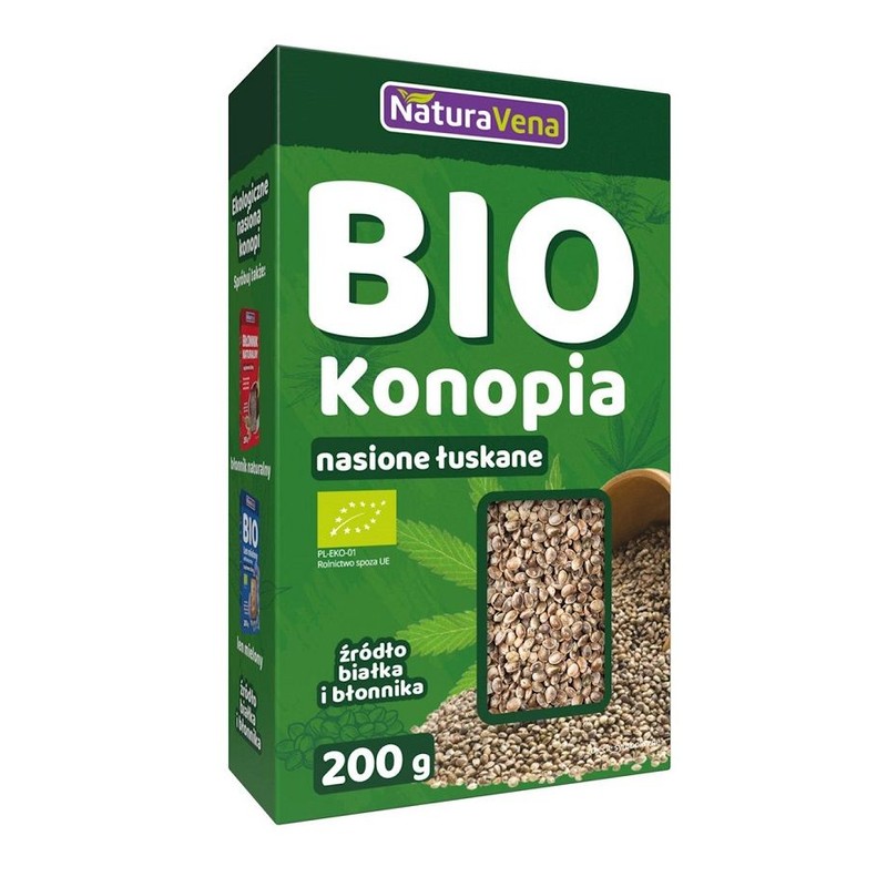 BIO Nasiona konopii łuskane NaturaVena 200 g