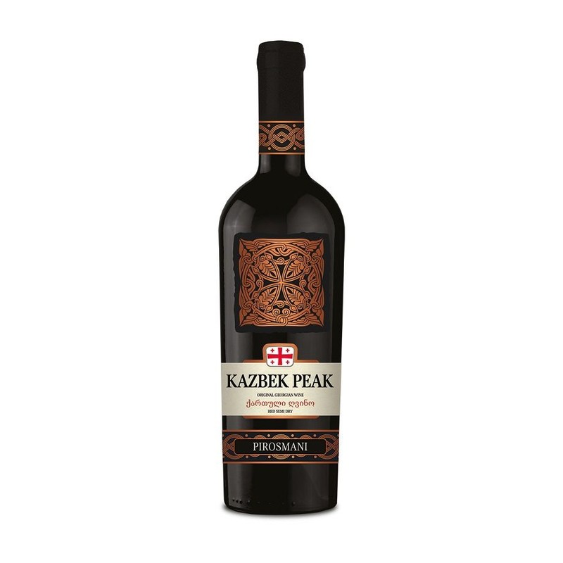 Wino gruzińskie czerwone półwytrawne Pirosmani alk. 12,5% obj. Kazbek Peak 750 ml