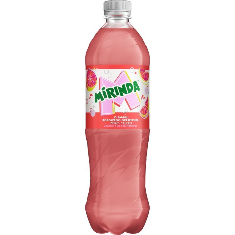 Napój gazowany o smaku różowego grejpfruta bez cukru Mirinda 850 ml