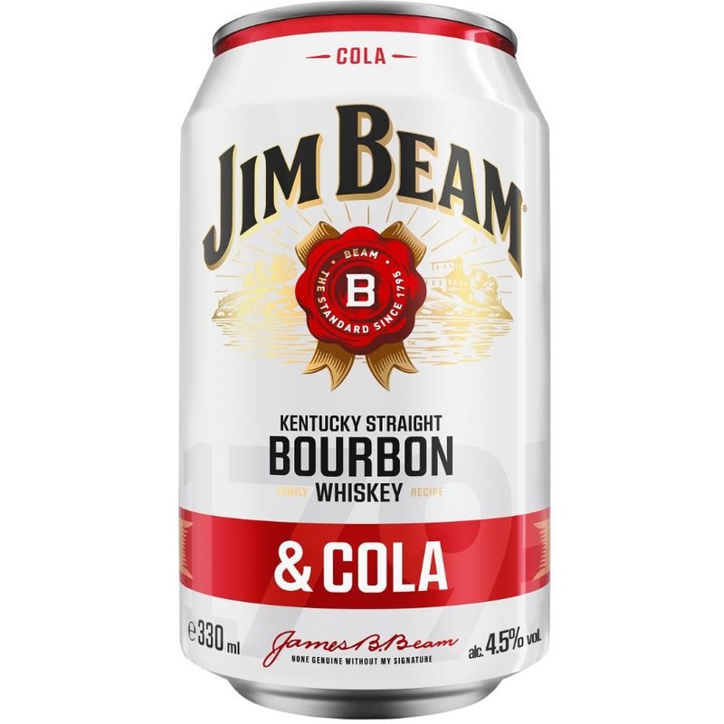 Drink bourbon + cola alk. 4,5% obj. JIm Beam 330 ml
