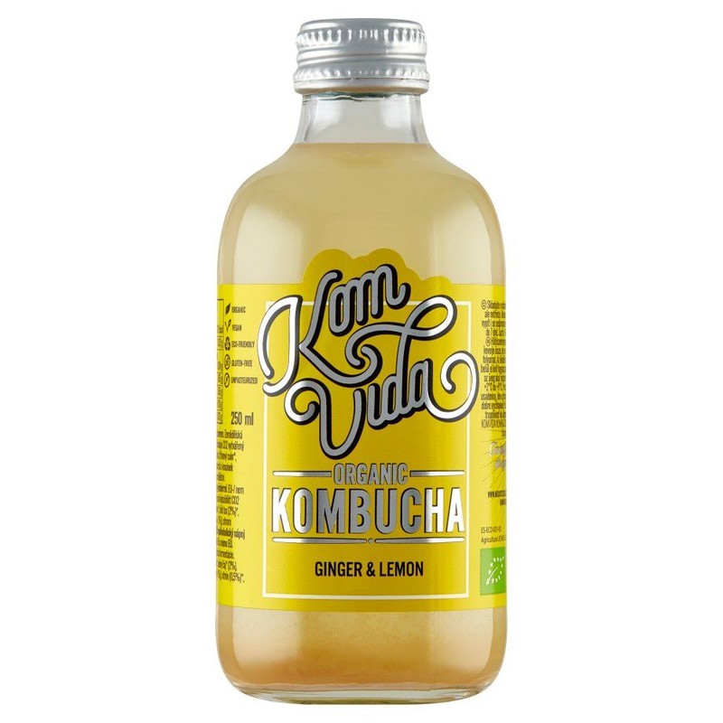 BIO Kombucha imbir z cytryną Komvida 250 ml