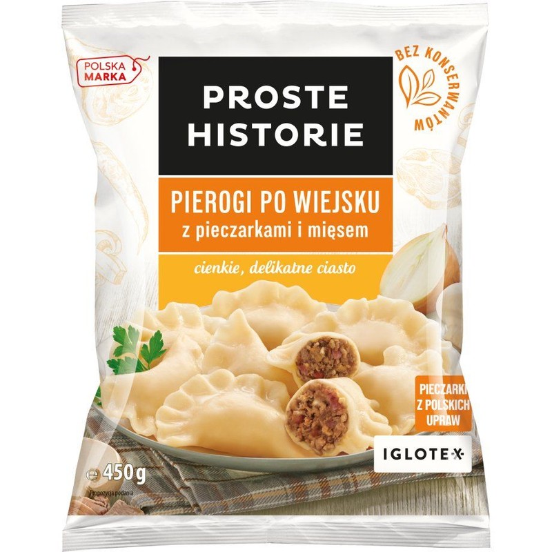 Pierogi po wiejsku z pieczarkami i mięsem Proste Historie 450 g