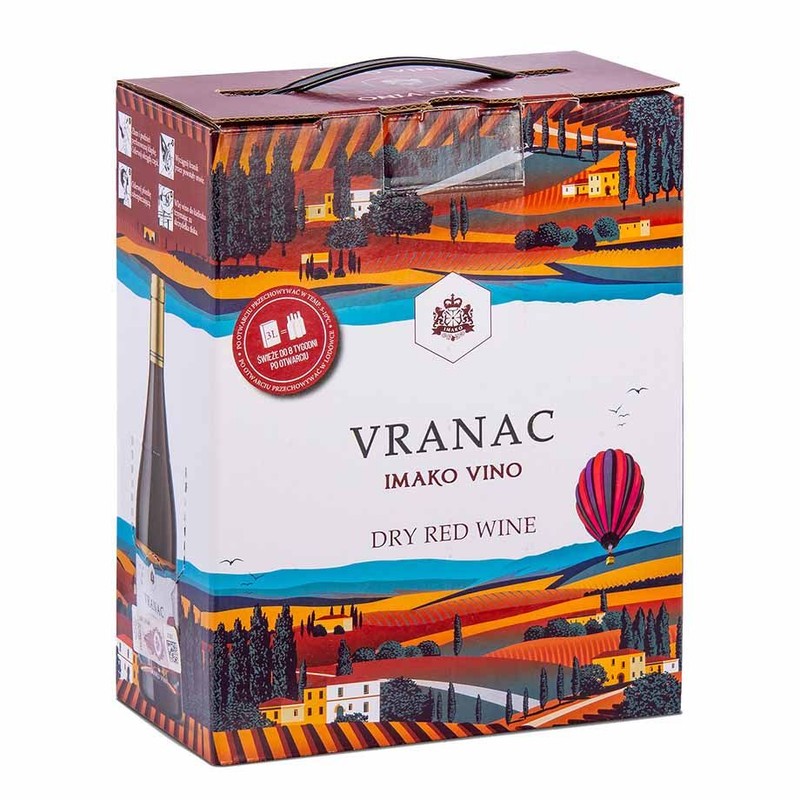 Wino Vranac czerwone wytrawne    Imako 3 l