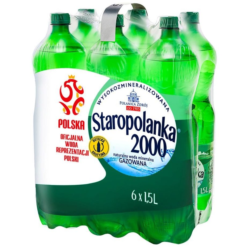 Naturalna woda mineralna gazowana 2000 Staropolanka 6 x 1,5 l