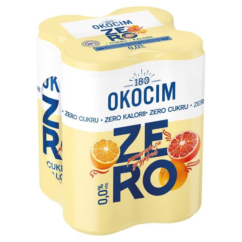 Piwo bezalkoholowe Zero Pomarańcza Grejpfrut alk. 0,0% obj. Okocim 4 x 500 ml