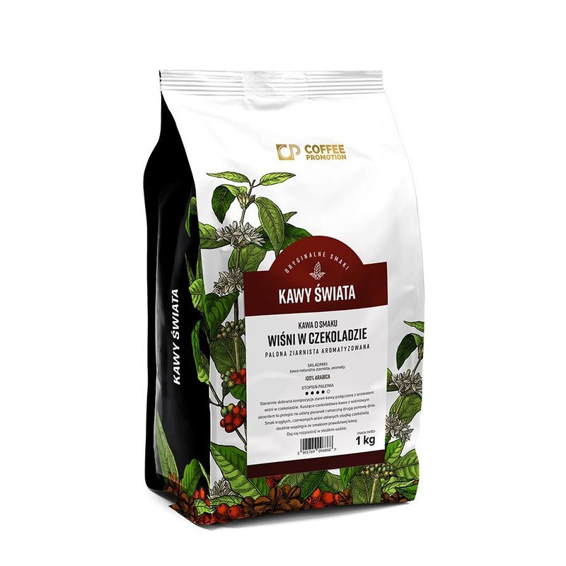 Kawa ziarnista o smaku wiśni w czekoladzie Cofffee Promotion 1 kg
