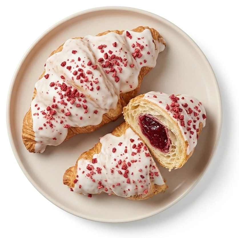 Croissant z nadzieniem malinowym