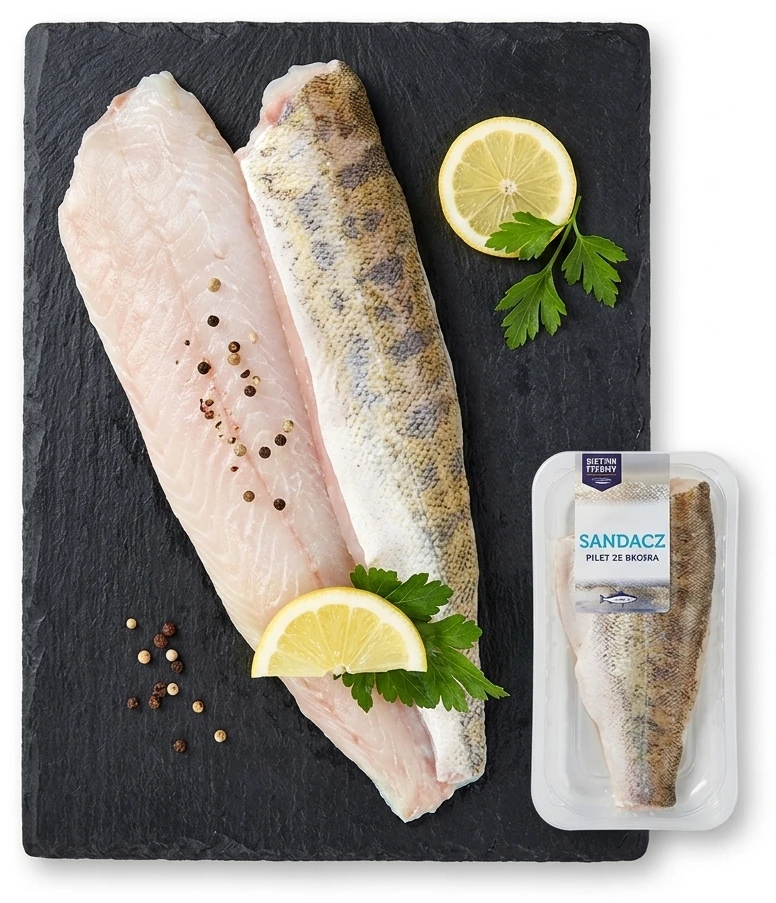 Sandacz, filet ze skórą