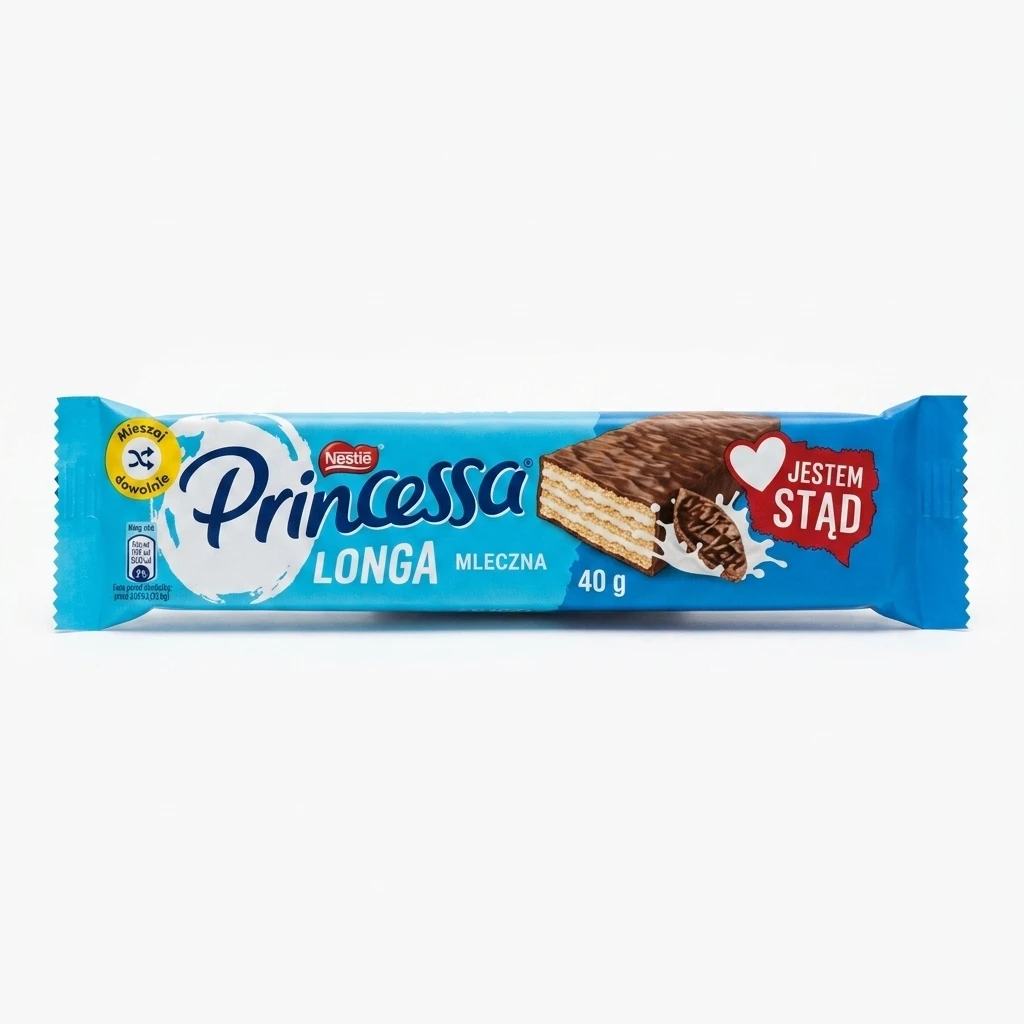 Wafel Princessa mleczna longa 40g