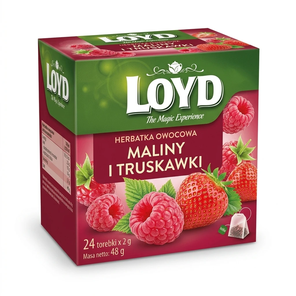 Herbatka owocowa maliny i truskawki Loyd 24x2g