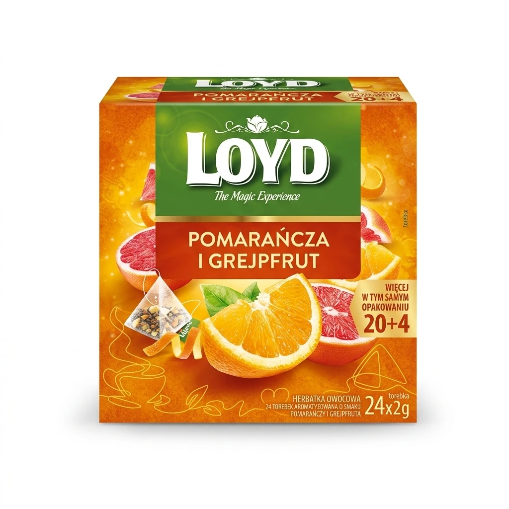 Herbatka owocowa pomarańcza grejpfrut Loyd 24x2g