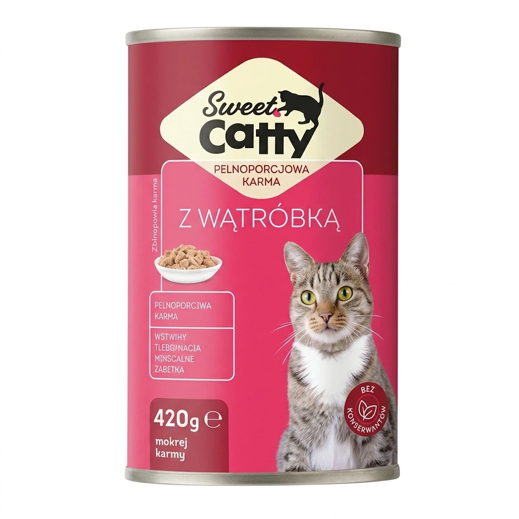 Karma dla kota mokra z wątróbką Sweet Catty 420g