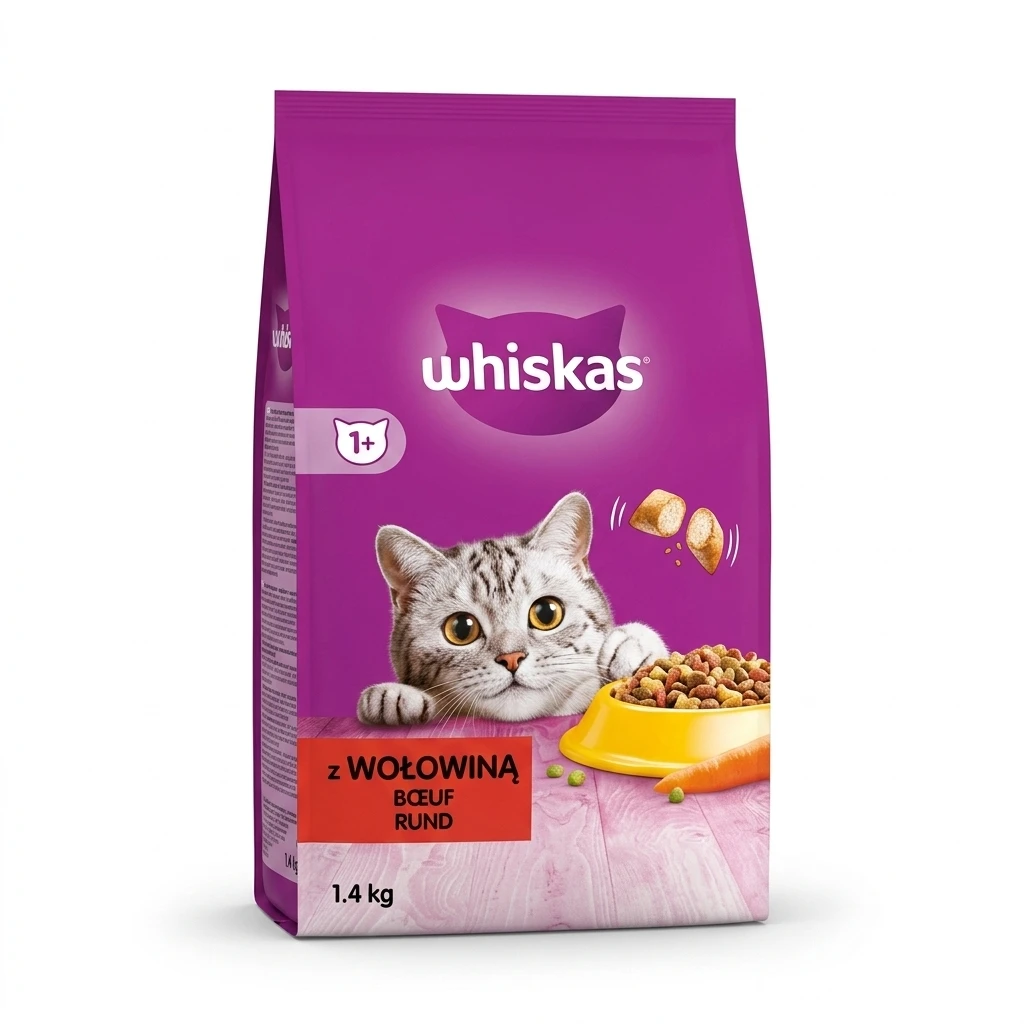 Karma dla kota sucha z wołowiną Whiskas 1,4kg