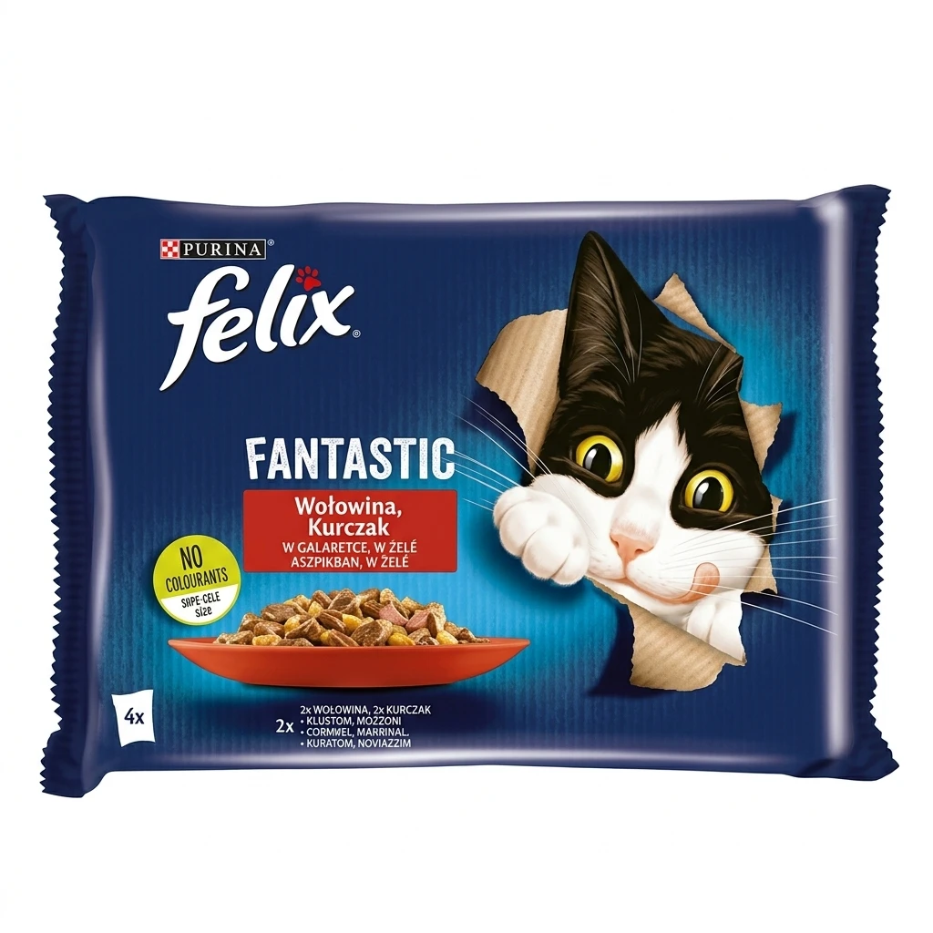 Karma dla kota mokra woł. kurcz Felix 4x85g