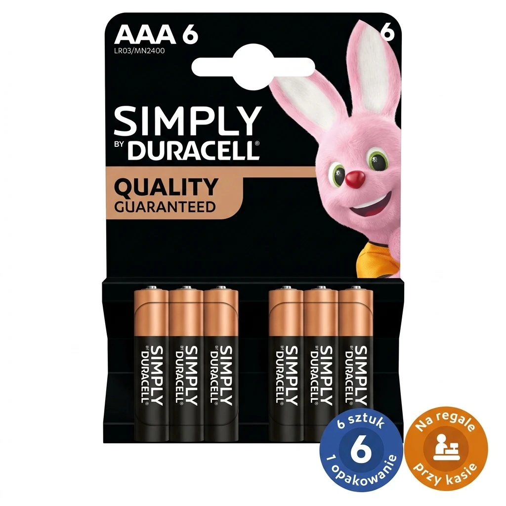 Bateria alkaliczna AAA LR03 Duracell 6szt