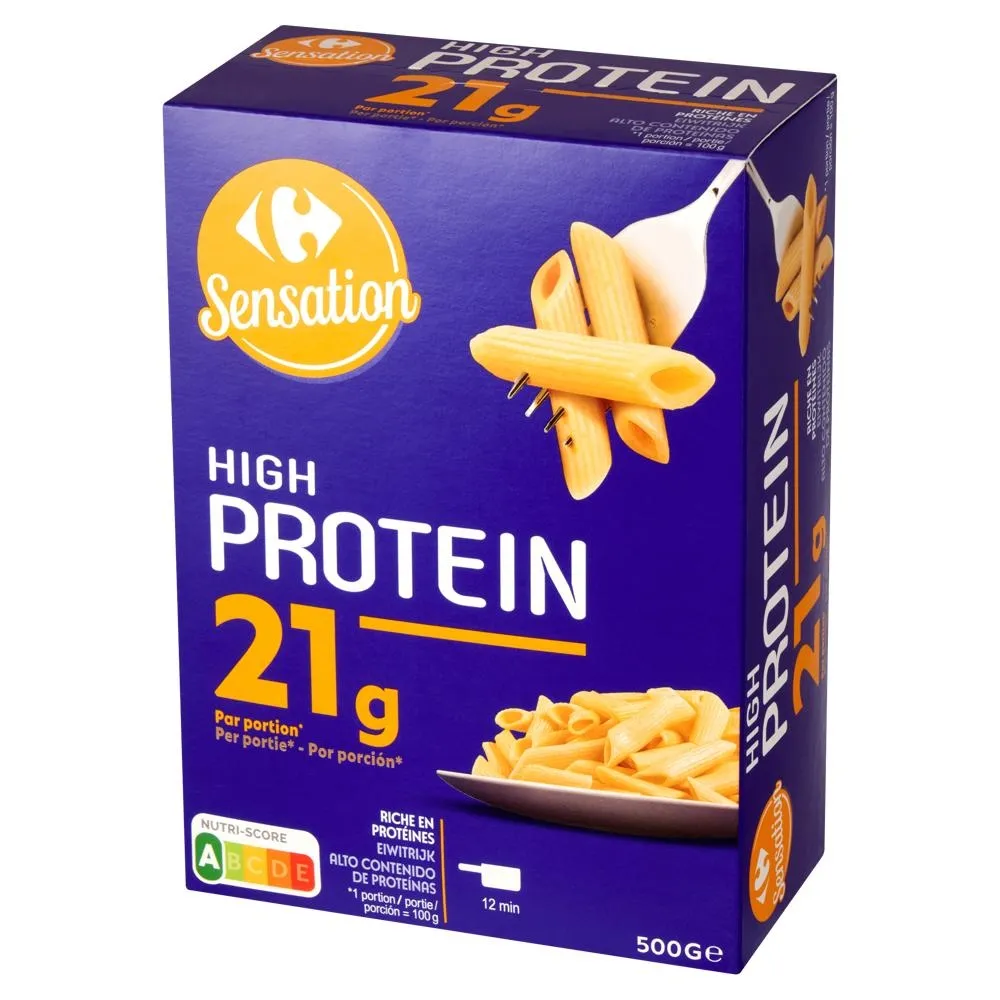Carrefour Sensation Wysokobiałkowy makaron penne 500 g