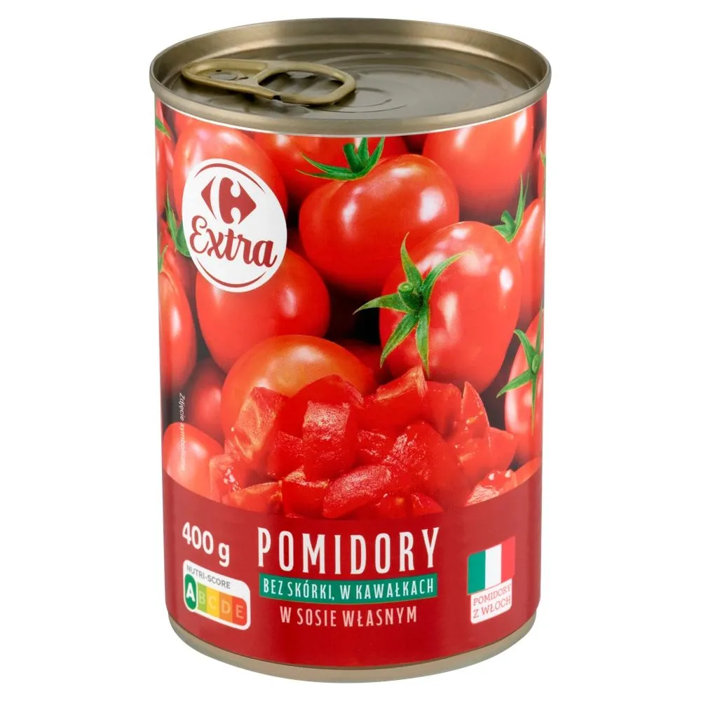Carrefour Extra Pomidory bez skórki w kawałkach w sosie własnym 400 g