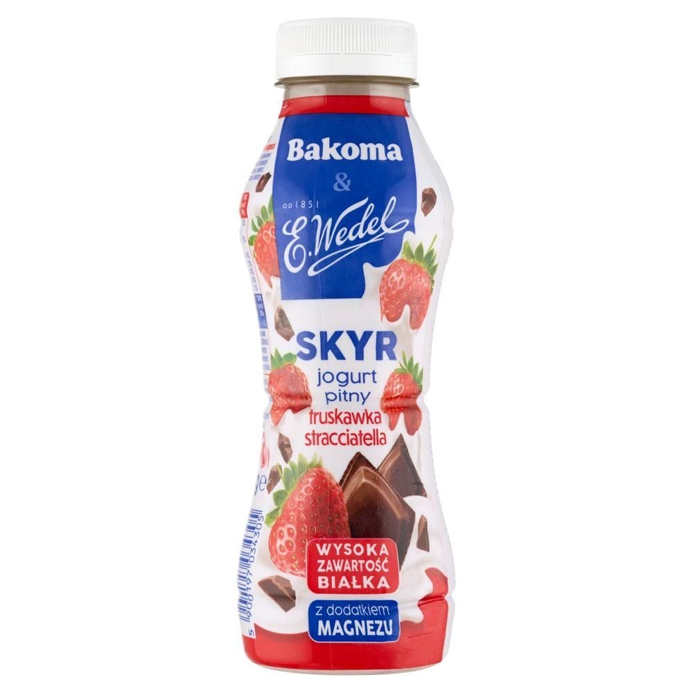 Bakoma & E. Wedel Skyr jogurt pitny truskawka stracciatella 300 g