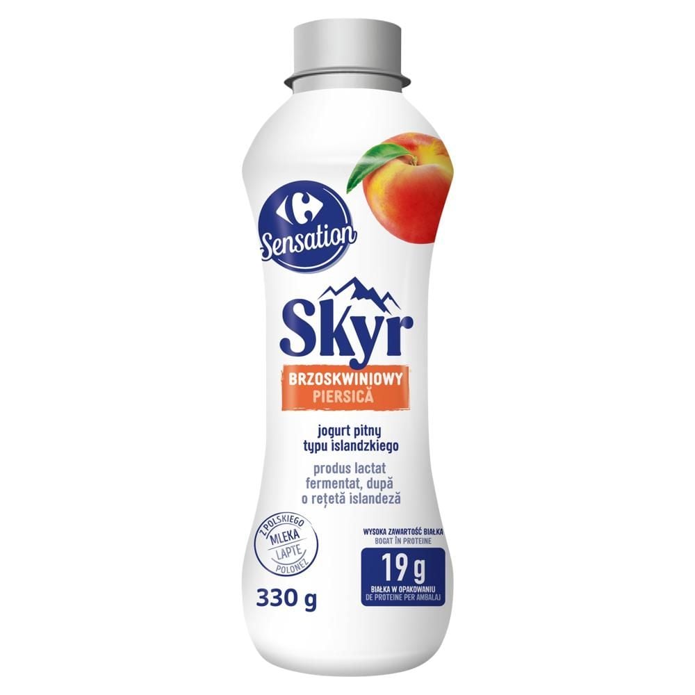 Carrefour Sensation Skyr jogurt pitny typu islandzkiego brzoskwiniowy 330 g