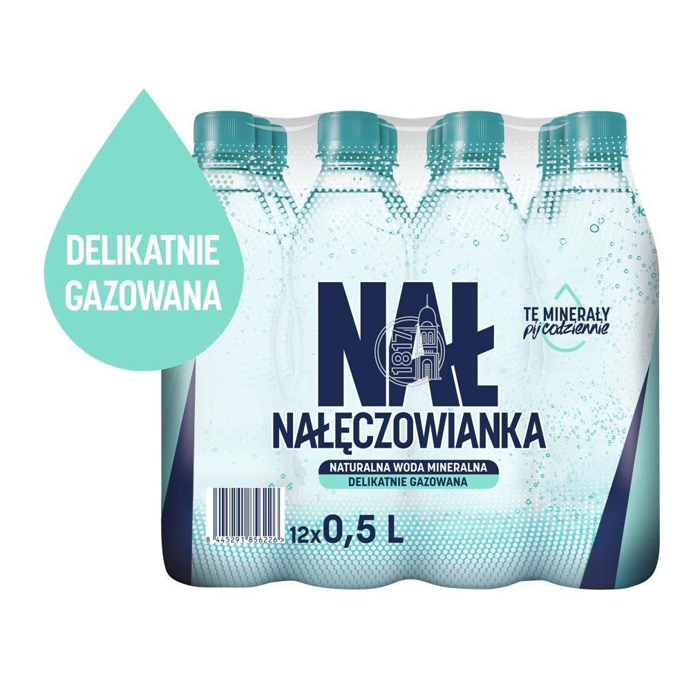 Nałęczowianka Naturalna woda mineralna delikatnie gazowana 12 x 0,5 l
