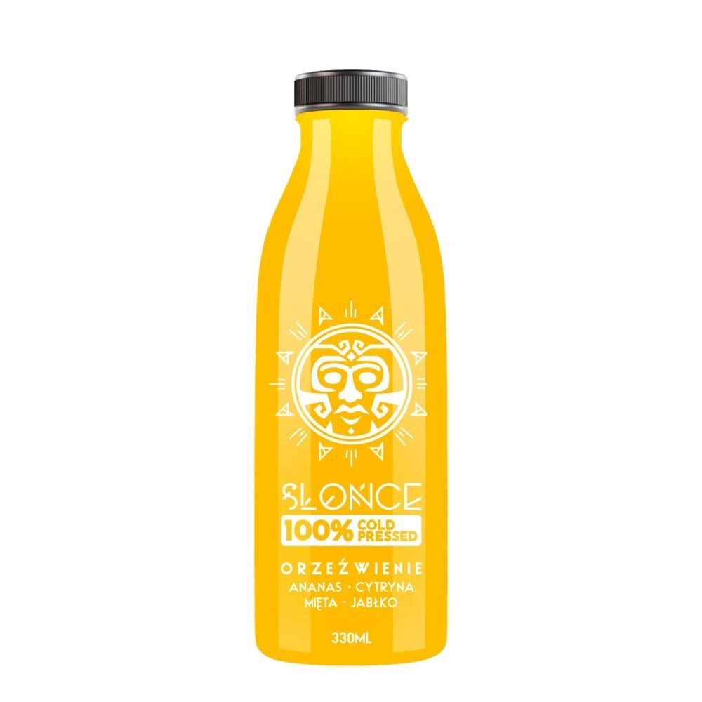 Słońce Orzeźwienie Sok 100 % ananas cytryna mięta 330 ml