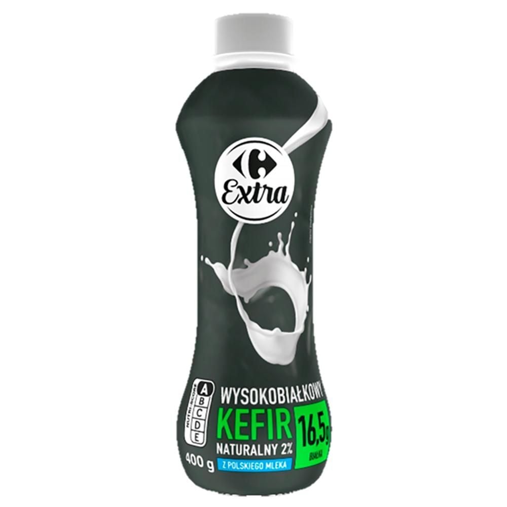 Carrefour Extra Wysokobiałkowy kefir naturalny 2 % 400 g
