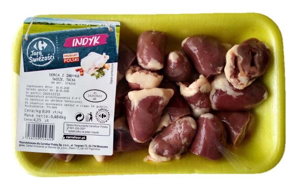 Serca z indyka tacka