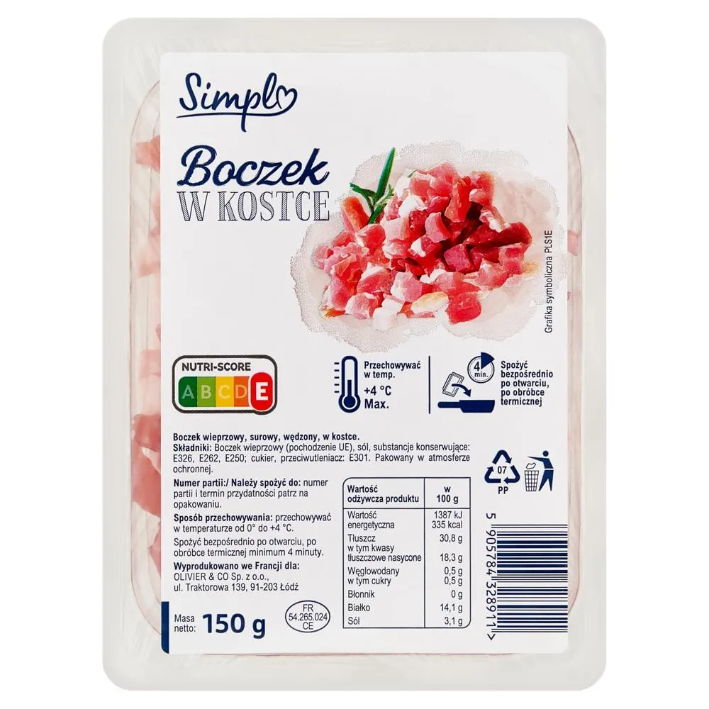 Simpl Boczek w kostce 150 g
