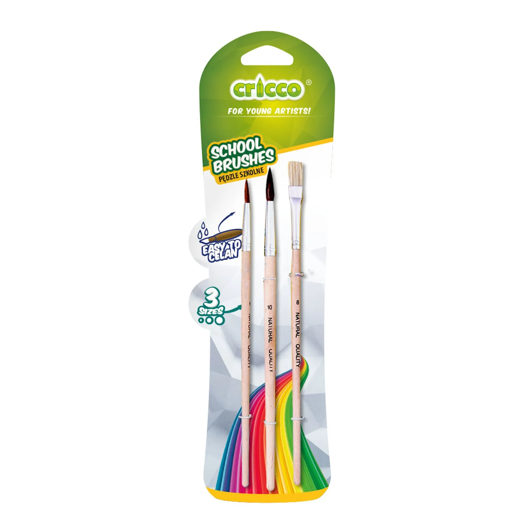 Cricco Pędzelki Szkolne 3 sztuki