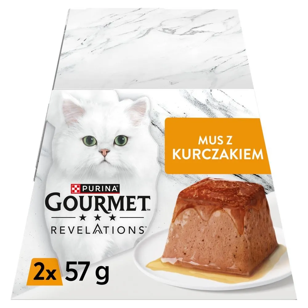 Gourmet Revelations Karma dla kotów mus z kurczakiem w kaskadzie sosu 114 g (2 x 57 g)