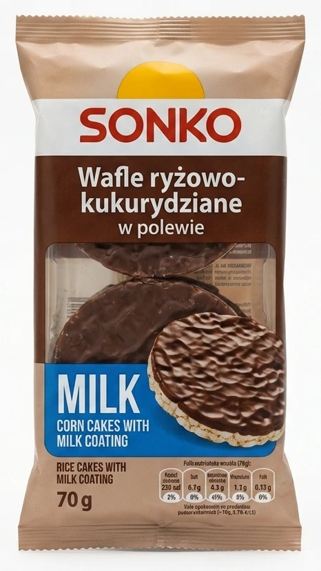 SONKO Wafle ryżowo-kukurydziane w polewie