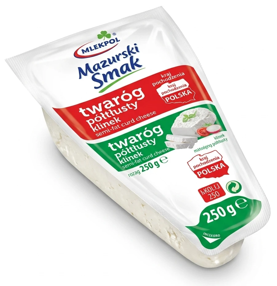 Mlekpol Mazurski Smak Twaróg półtłusty klinek