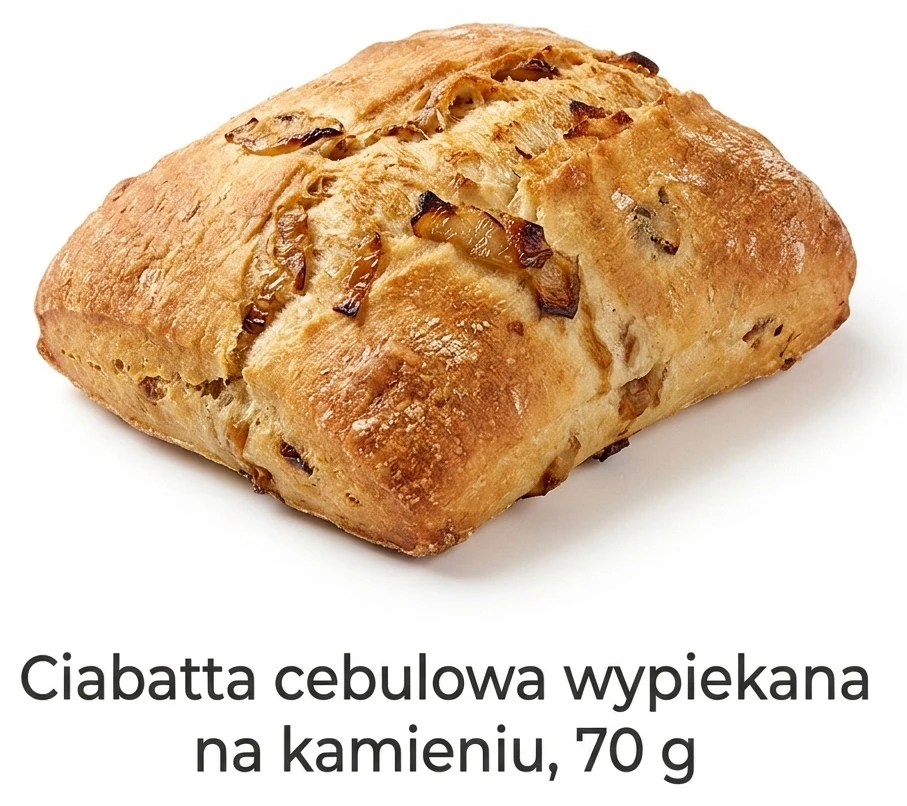 Ciabatta cebulowa wypiekana na kamieniu