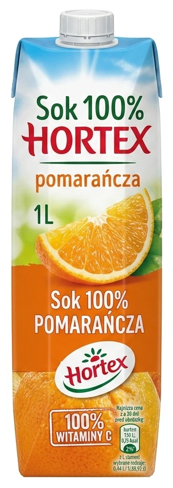 Sok 100% HORTEX pomarańcza